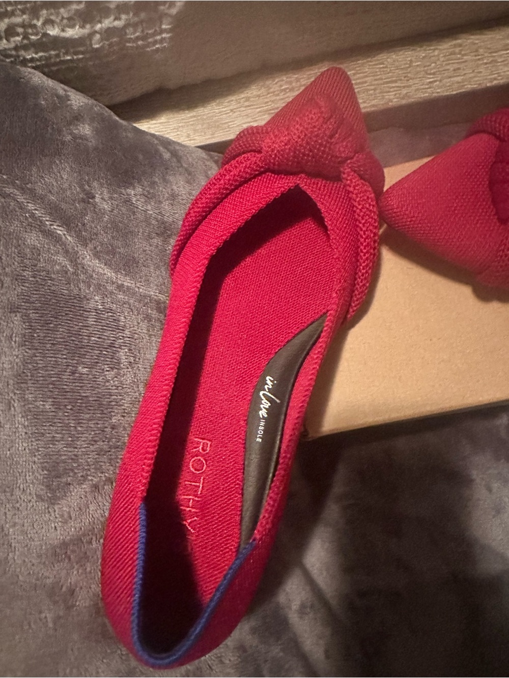 Rothy's Red Pointed Knot Ballet Flats - Picture 2 of 4